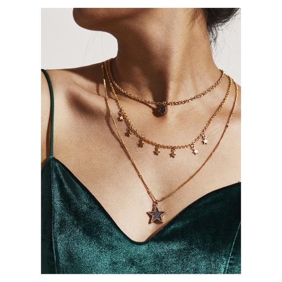 MBM Unlimited Jewelry - Gold Stars Delicate Layered Necklace